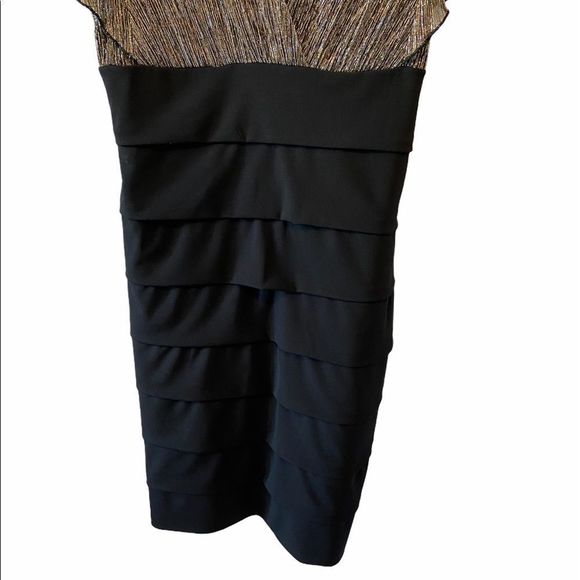 ENFOCUS Studio Metallic Top Deep V Tier Dress 8 - Picture 3 of 10